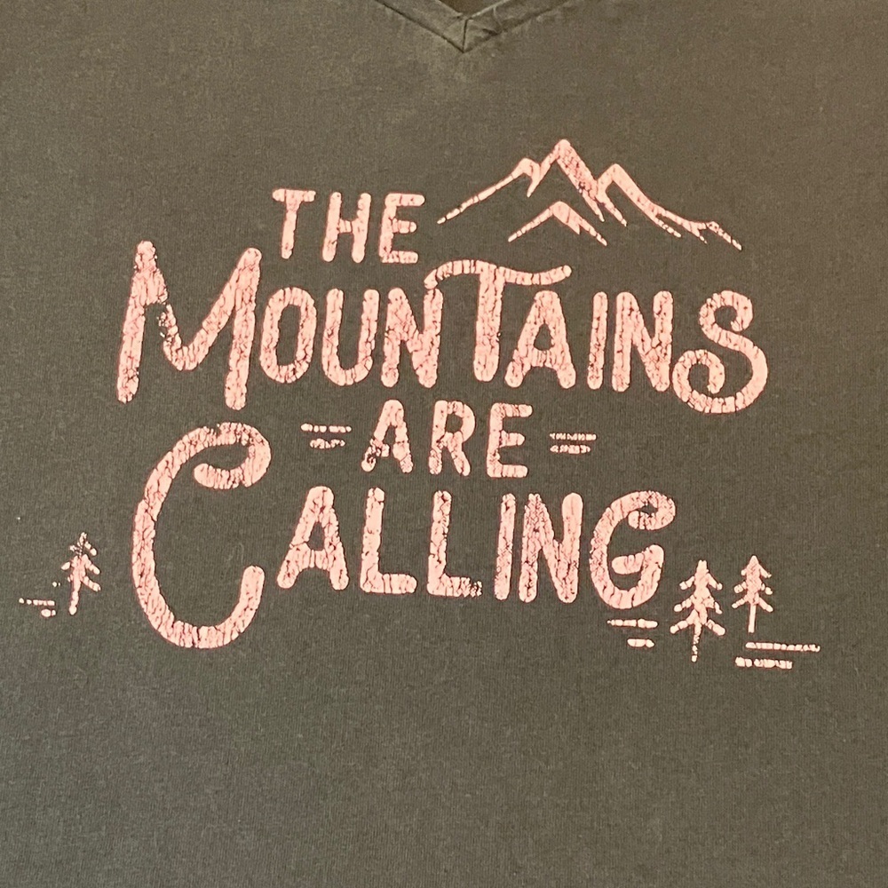 Organic cotton “the mountains are calling” graphic short sleeve t-shirt - Picture 3 of 12